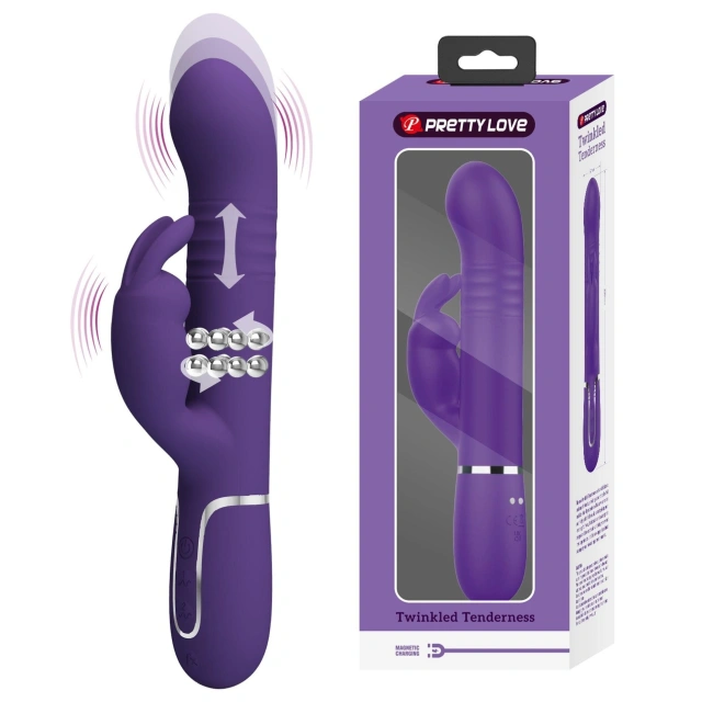 Wibrator Króliczek Coale Dark Purple Pretty Love Posuwisty Fioletowy | 100% ORYGINAŁ| DYSKRETNA PRZESYŁKA